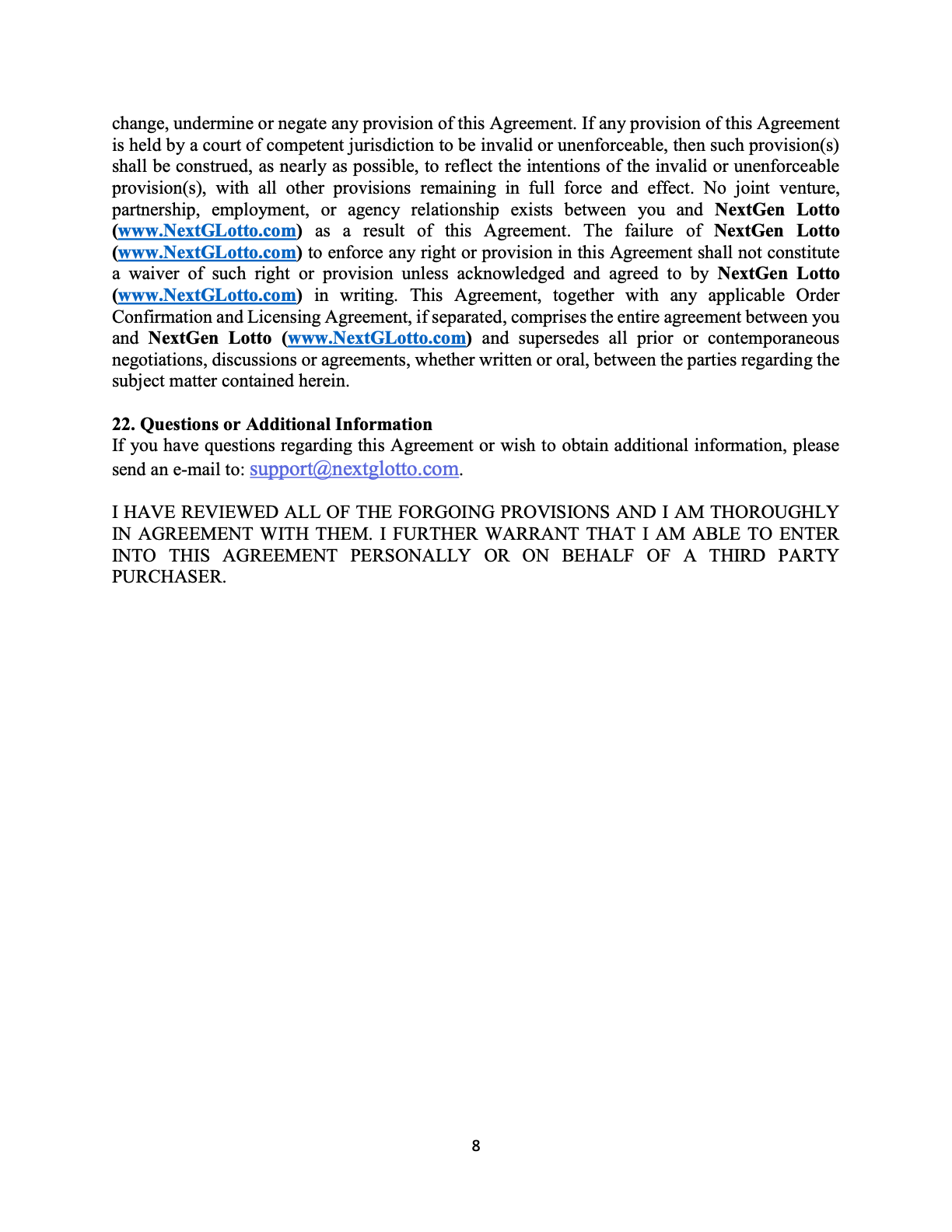 Agreement Page 8